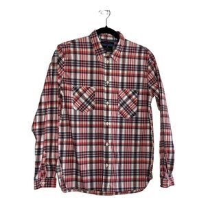 R. Newbold Button Up Shirt Mens Medium Plaid Check Casual Pockets‎ British Isles